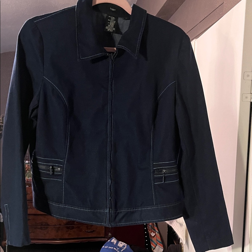 Hagar Women's Navy Jacket super cute detailing